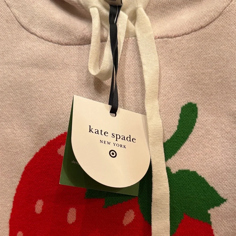 NWT Kate Spade Cream Hoodie with Strawberry Design. - Picture 2 of 4